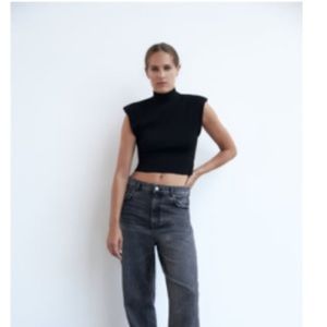 Zara Shoulder Pad Knit Top